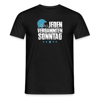 Football Every Damn Sunday - Men's T-Shirt - black - Front - AI Model Male 178 light (178cm)