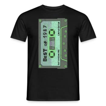 Cadeau d’anniversaire 1987 Anniversaire parfait - T-shirt homme - noir - Devant - AI Model Male 178 light (178cm)