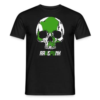 RavePunk Skull - Men's T-Shirt - black - Front - AI Model Male 178 light (178cm)