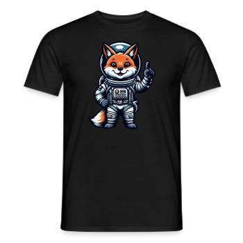 Astronaut Fox Space Cosmonaut Universe - Men's T-Shirt - black - Front - AI Model Male 178 light (178cm)