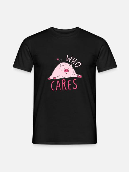 Piggy, who cares design - Men's T-Shirt - black