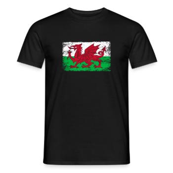 Wales Flagge walisische Fahne für Patrioten - Männer T-Shirt - Schwarz - Vorne - AI Model Male 178 light (178cm)