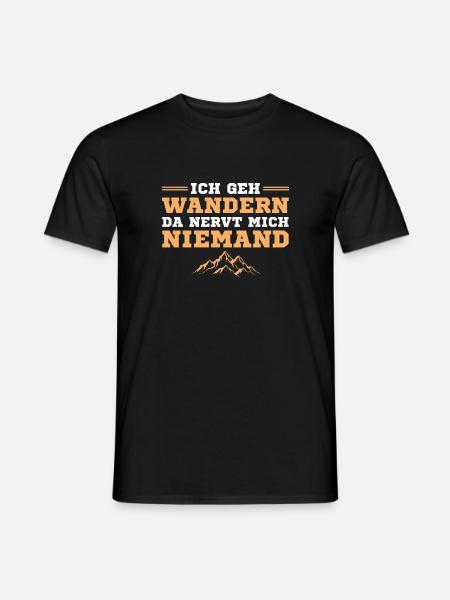 Wandern da nervt mich niemand Bergsport - Männer T-Shirt - Schwarz