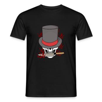 Totenkopf Killer Messer Halloween Horror Tod Mafia - Männer T-Shirt - Schwarz - Vorne - AI Model Male 178 light (178cm)