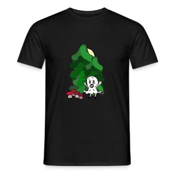 Wald Gespenst Geist Oktober Pilze Tannen Natur - Männer T-Shirt - Schwarz - Vorne - AI Model Male 178 light (178cm)