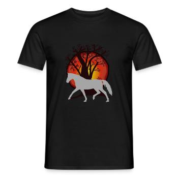 Chevaux, Chevaux, Cheval Sauvage, Nature, Nature Sauvage, Soleil, Cheval - T-shirt homme - noir - Devant - AI Model Male 178 light (178cm)