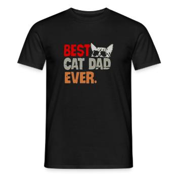 Best Cat Dad Ever chat amoureux du chat cadeau - T-shirt homme - noir - Devant - AI Model Male 178 light (178cm)