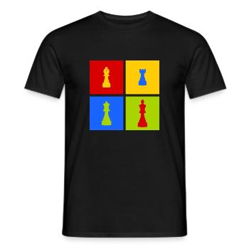 pièces d'échecs colorées - T-shirt homme - noir - Devant - AI Model Male 178 light (178cm)