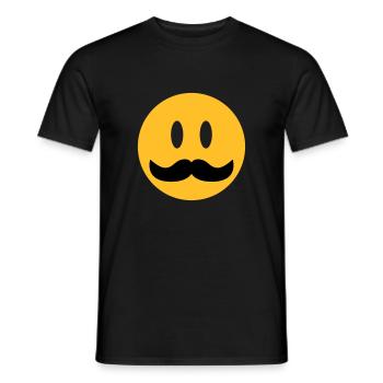 lustiges Emoji mit Schnurrbart - Männer T-Shirt - Schwarz - Vorne - AI Model Male 178 light (178cm)
