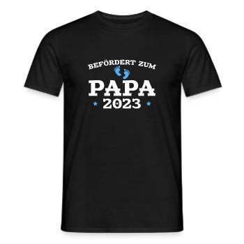 Werdender Papa 2023 Schwangerschaft Verkündung - Männer T-Shirt - Schwarz - Vorne - AI Model Male 178 light (178cm)