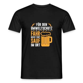 Umweltschutz Bier Saufen Dorf Feiern Humor Lustig - Männer T-Shirt - Schwarz - Vorne - AI Model Male 178 light (178cm)