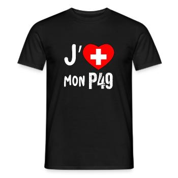 J'aime mon p49 - T-shirt homme - noir - Devant - AI Model Male 178 light (178cm)