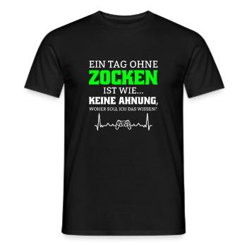 Herzschlag Controller Gaming Gamer Geschenk Spruch - Männer T-Shirt - Schwarz - Vorne - AI Model Male 178 light (178cm)