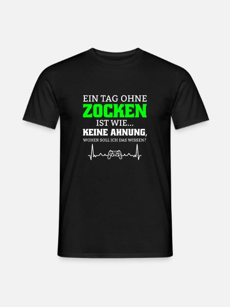 Herzschlag Controller Gaming Gamer Geschenk Spruch - Männer T-Shirt - Schwarz