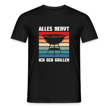 Grill Barbecue Ich geh Grillen - Männer T-Shirt - Schwarz - Vorne - AI Model Male 178 light (178cm)