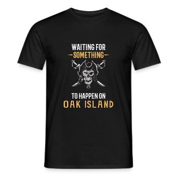 OAK ISLAND / TREASURE HUNTING: Oak Island - Männer T-Shirt - Schwarz - Vorne - AI Model Male 178 light (178cm)