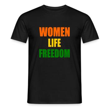 Women life freedom - Men's T-Shirt - black - Front - AI Model Male 178 light (178cm)