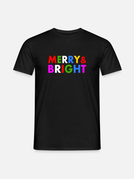 Merry and bright - Männer T-Shirt - Schwarz