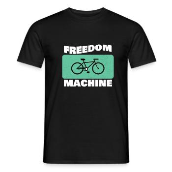FREEDOM MACHINE Fahrrad - Männer T-Shirt - Schwarz - Vorne - AI Model Male 178 light (178cm)