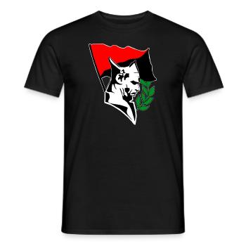Durruti - Anarchy Flag - Männer T-Shirt - Schwarz - Vorne - AI Model Male 178 light (178cm)