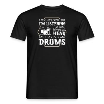 Batteur - T-shirt homme - noir - Devant - AI Model Male 178 light (178cm)