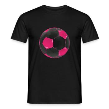 Fußball Pink Schwarz Fußbälle Sticker - Männer T-Shirt - Schwarz - Vorne - AI Model Male 178 light (178cm)