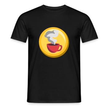 Kaffee Sticker Gold Icon Cafe Barista - Männer T-Shirt - Schwarz - Vorne - AI Model Male 178 light (178cm)