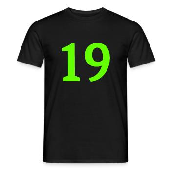 Anzahl 19 - Männer T-Shirt - Schwarz - Vorne - AI Model Male 178 light (178cm)