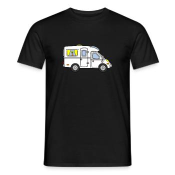 Camping-car semi-intégré - T-shirt homme - noir - Devant - AI Model Male 178 light (178cm)