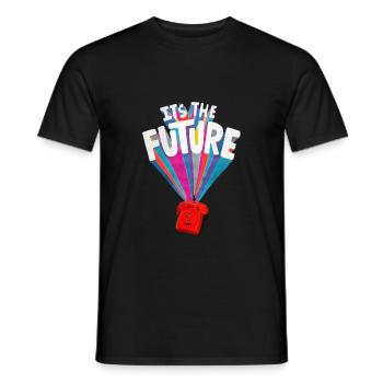 IT'S THE FUTURE - Men's T-Shirt - black - Front - AI Model Male 178 light (178cm)