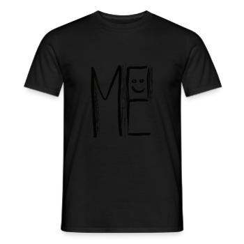 lettres abstraites et traits avec le visage - T-shirt homme - noir - Devant - AI Model Male 178 light (178cm)