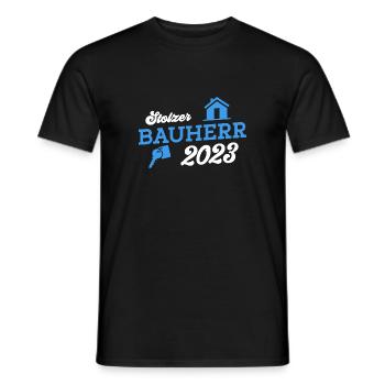 Hausbau Richtfest 2023 Häuslebauer Bauherr - Männer T-Shirt - Schwarz - Vorne - AI Model Male 178 light (178cm)