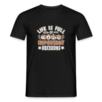 Sushi Lover Important Dicisions Sushi - Men's T-Shirt - black - Front - AI Model Male 178 light (178cm)