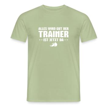 Fußballtrainer Sportverein Trainer - Männer T-Shirt - Sage - Vorne - AI Model Male 178 light (178cm)