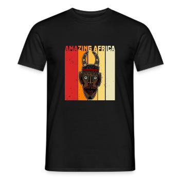Africa Mask African Afro History - Men's T-Shirt - black - Front - AI Model Male 178 light (178cm)