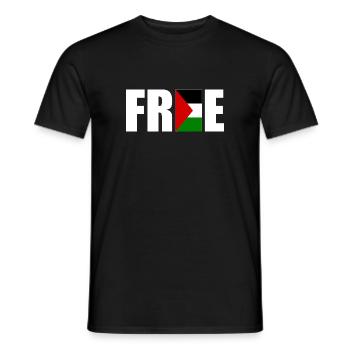 Free palestine - Men's T-Shirt - black - Front - AI Model Male 178 light (178cm)