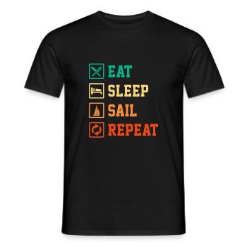 Eat Sleep Sail Repeat Sailor Skipper Captain Sailb - Männer T-Shirt - Schwarz - Vorne - AI Model Male 178 light (178cm)