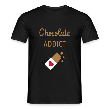 Chocolate Addict - Accro au chocolat - Humour - T-shirt homme - noir - Devant - AI Model Male 178 light (178cm)