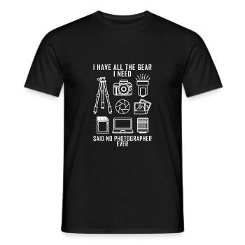 Photographe chemise photographie cadeau drôle - T-shirt homme - noir - Devant - AI Model Male 178 light (178cm)