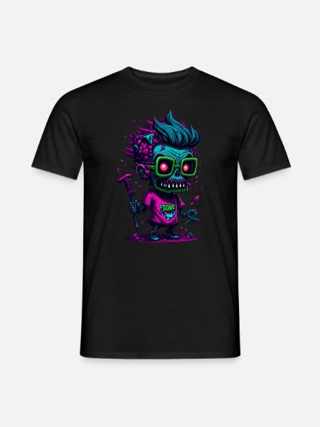 Bunter cooler Zombie - Männer T-Shirt - Schwarz