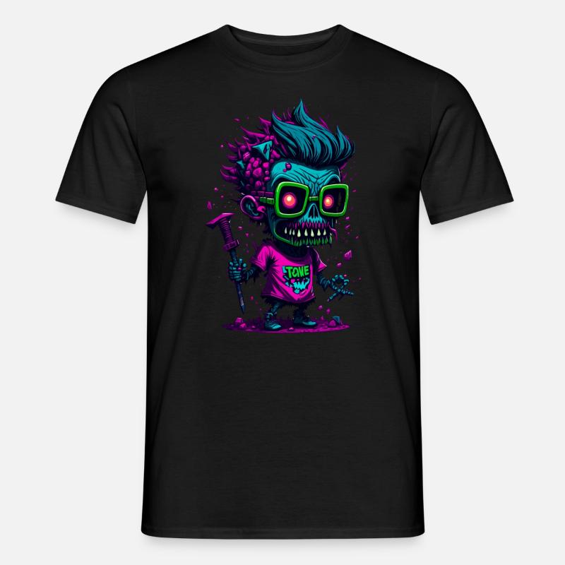 Bunter cooler Zombie - Männer T-Shirt - Schwarz