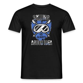 Skiing Is Always A Good Idea - Men's T-Shirt - black - Front - AI Model Male 178 light (178cm)
