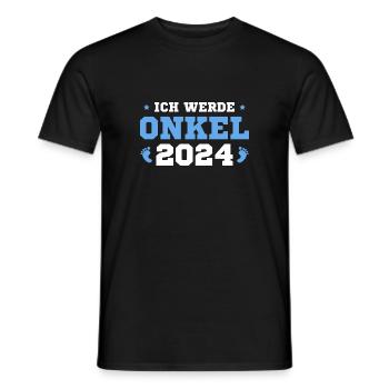 Ich werde Onkel 2024 Schwangerschaftsverkündung - Männer T-Shirt - Schwarz - Vorne - AI Model Male 178 light (178cm)
