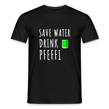 Pfefferminz Likör Pfeffi Vatertag Sauf - Männer T-Shirt - Schwarz - Vorne - AI Model Male 178 light (178cm)