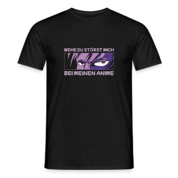 Wehe du störst bei meinen Anime - Männer T-Shirt - Schwarz - Vorne - AI Model Male 178 light (178cm)