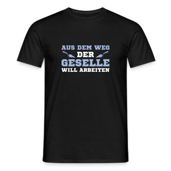Der Geselle will arbeiten Maurer Geschenk - Männer T-Shirt - Schwarz - Vorne - AI Model Male 178 light (178cm)