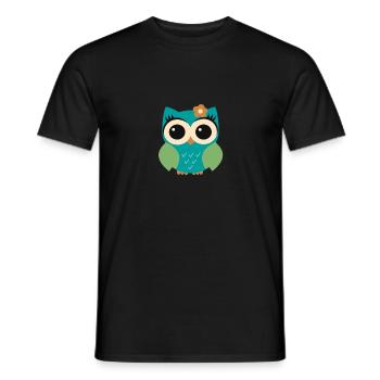 Eule Pauline - Männer T-Shirt - Schwarz - Vorne - AI Model Male 178 light (178cm)