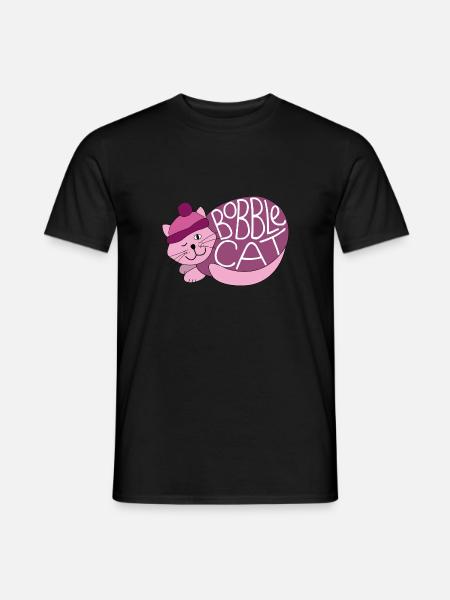 Bobble cat pink - Men's T-Shirt - black