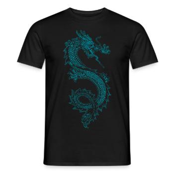 Drache Feuer Märchen Fliegen Saga Fantasy Geschenk - Männer T-Shirt - Schwarz - Vorne - AI Model Male 178 light (178cm)
