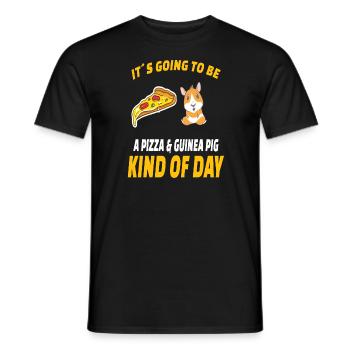 PIZZA / GUINEA PIG: Pizza Et Cochon D'Inde - T-shirt homme - noir - Devant - AI Model Male 178 light (178cm)